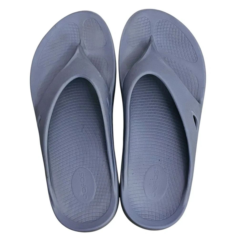 Oofos Ooriginal Sandals Blue & Gray Flip Flops Men’s Sz 12